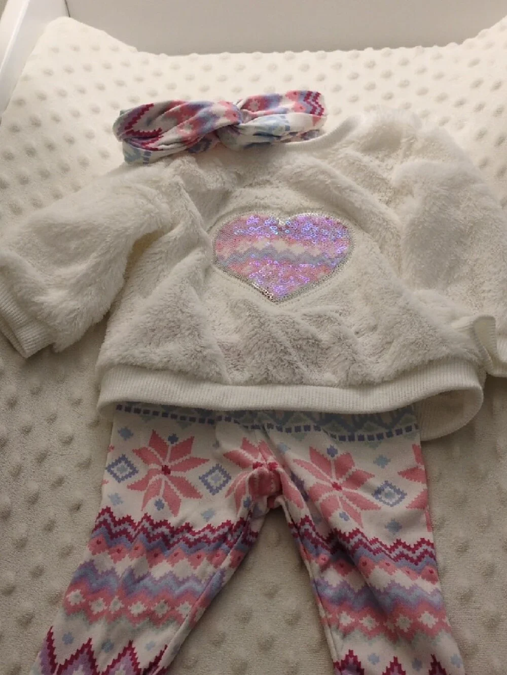 btween Pastel Fair Isle Pink & Blue Leggings Set, 6m - Picture 4 of 9